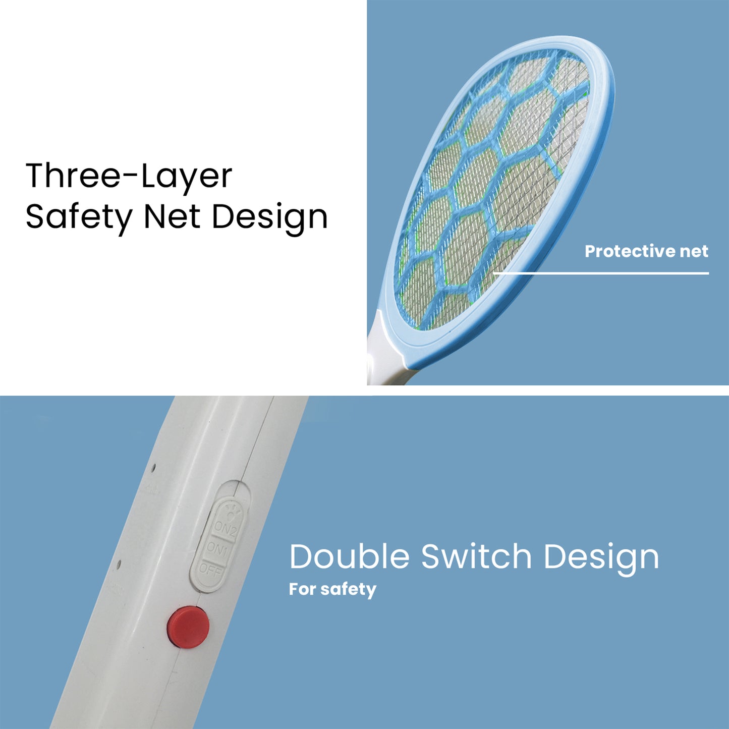 HOM Portable Bug Zapper - USB Rechargeable and Battery Powered Mosquito Killer, Insect Trap and Fly Swatter