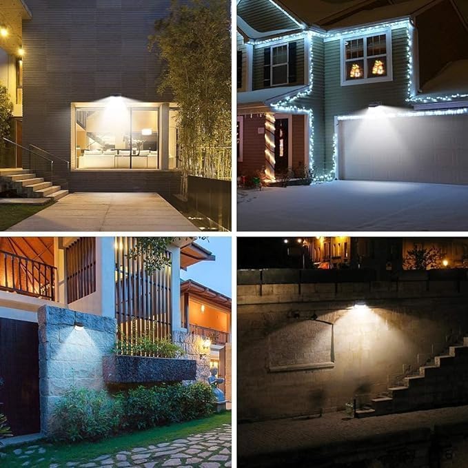 HOM Solar Lights Outdoor, 200LM Waterproof Solar Garden Lights with 3 Modes & Auto On/Off, Wireless Solar-Powered Path Lights for Yard/Driveway