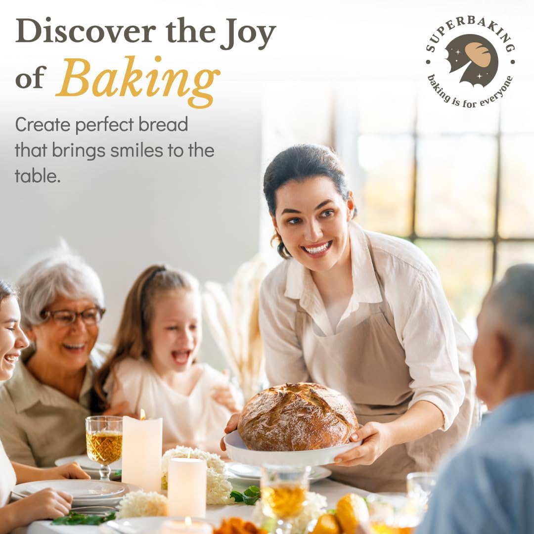 HOM Sourdough Starter Kit, Organic Dehydrated Culture with Guidebook, Baking Tools for Homemade Bread, Vegan & Non-GMO