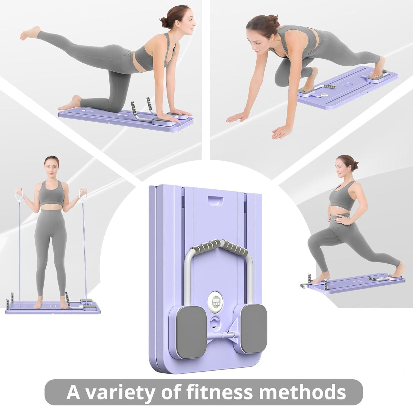 HOM Pilates Reformer Machine, 5 Resistance Levels with Jumpboard, Home Gym Equipment for Full-Body Workout