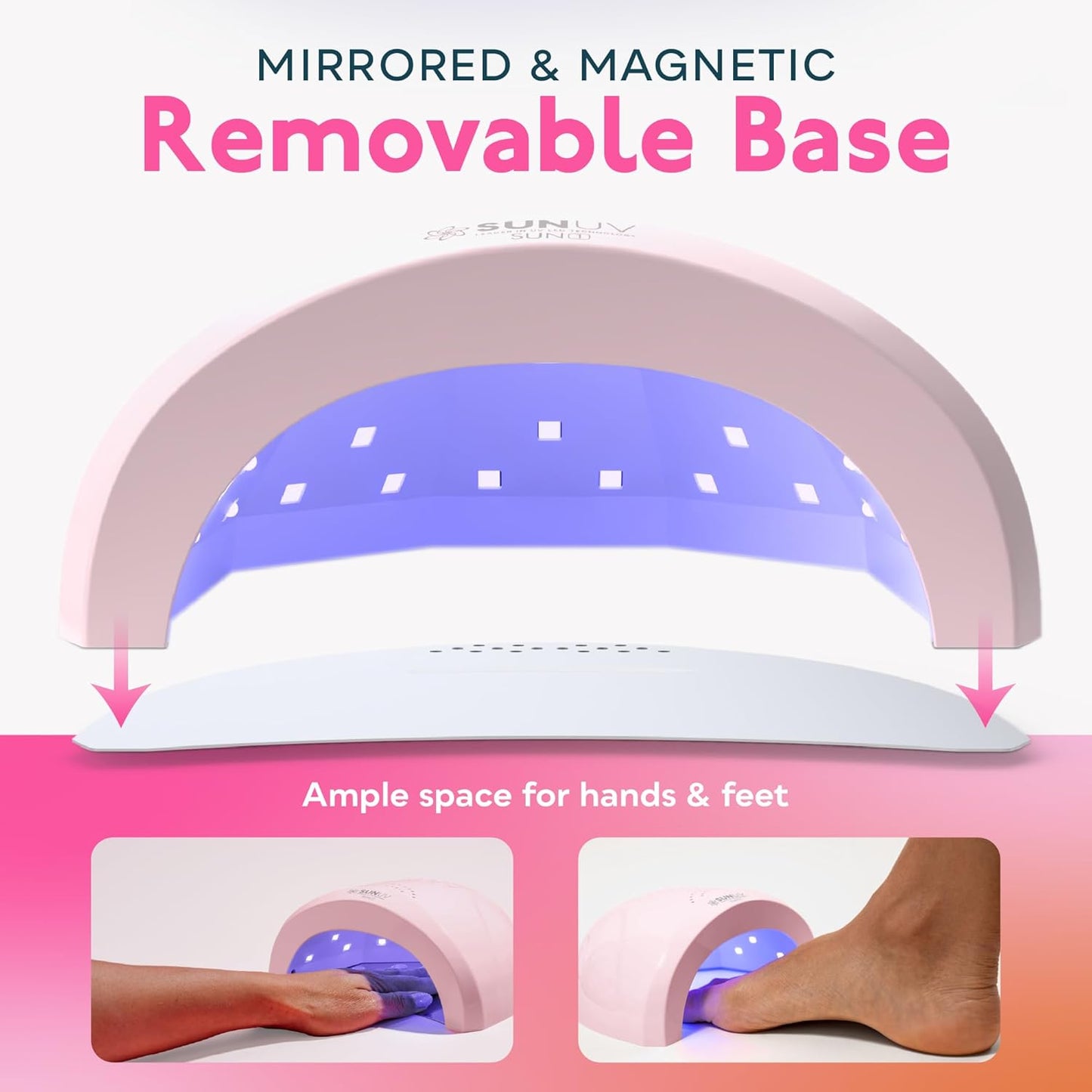 HOM UV Nail Lamp, 48W Professional Gel Nail Dryer with 4 Timer Settings & LCD Display, Portable for Home Salon Use