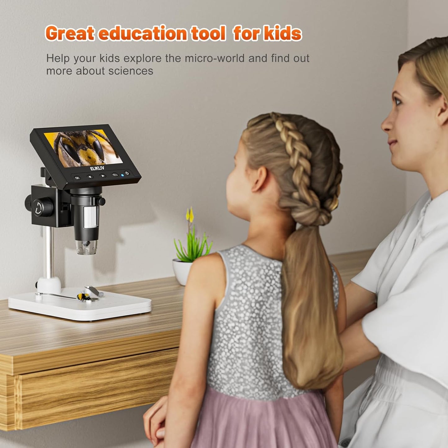 HOM 1200x Digital Coin Microscope with 4.3" Screen – USB/HDMI for Collectors, Jewelry & PCB Inspection