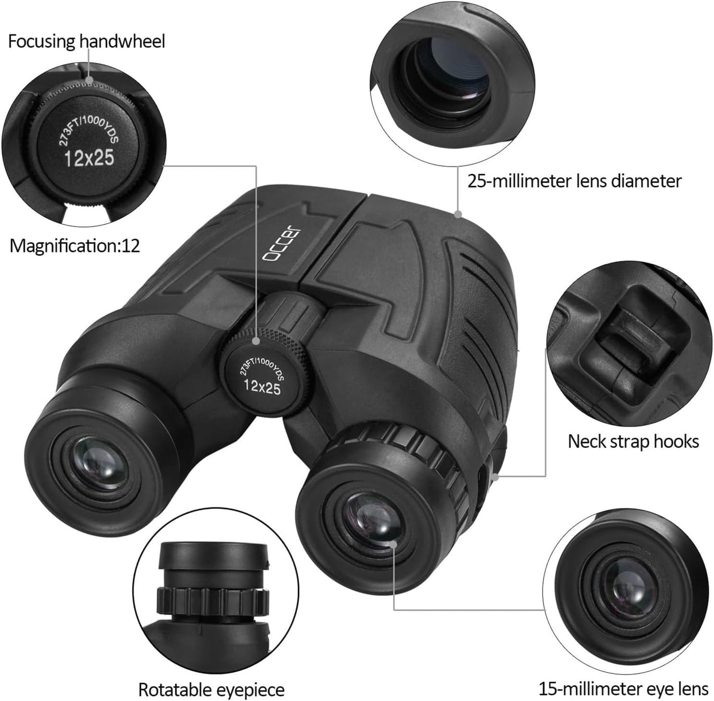HOM 10x42 HD Binoculars for Adults – Waterproof, Fog Proof Bird Watching & Hunting Optics with Tripod Mount