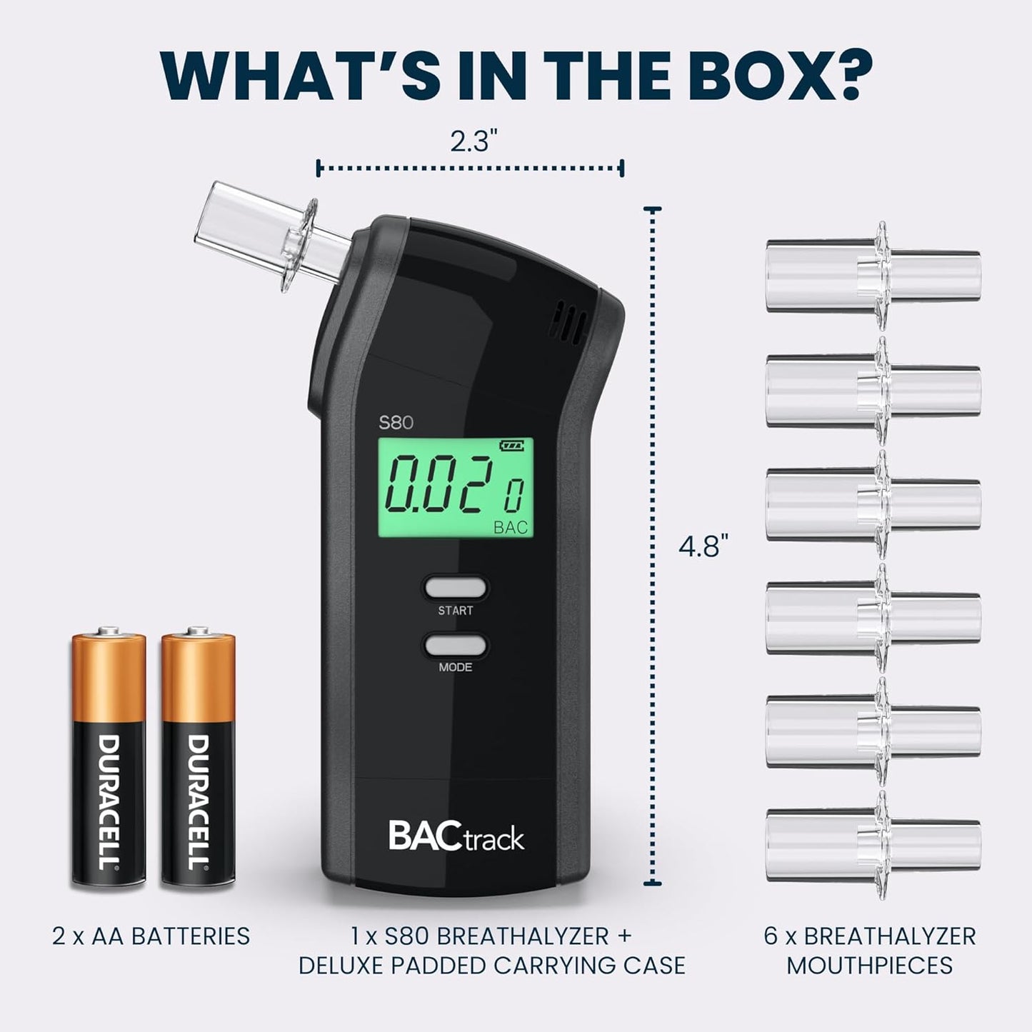 HOM Professional Grade Breathalyzer for Personal Use - High Accuracy Alcohol Tester w/Digital Display, Portable Keychain BAC Tester