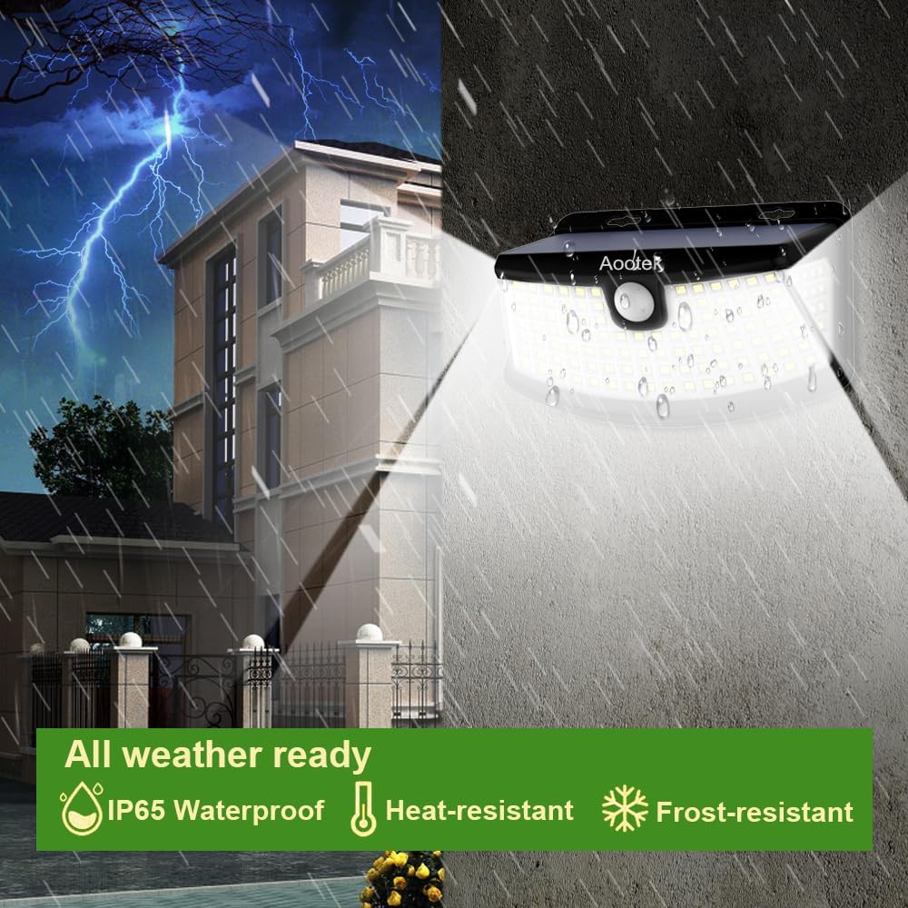 HOM Solar Lights Outdoor, 200LM Waterproof Solar Garden Lights with 3 Modes & Auto On/Off, Wireless Solar-Powered Path Lights for Yard/Driveway