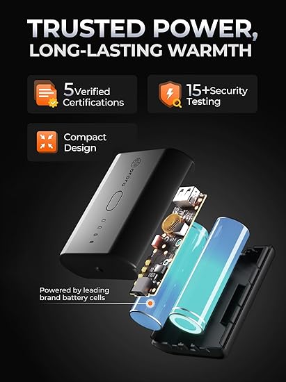 HOM Heated Vest for Men & Women, 3 Heat Settings Rechargeable Battery, Lightweight Thermal Jacket for Outdoor Sports