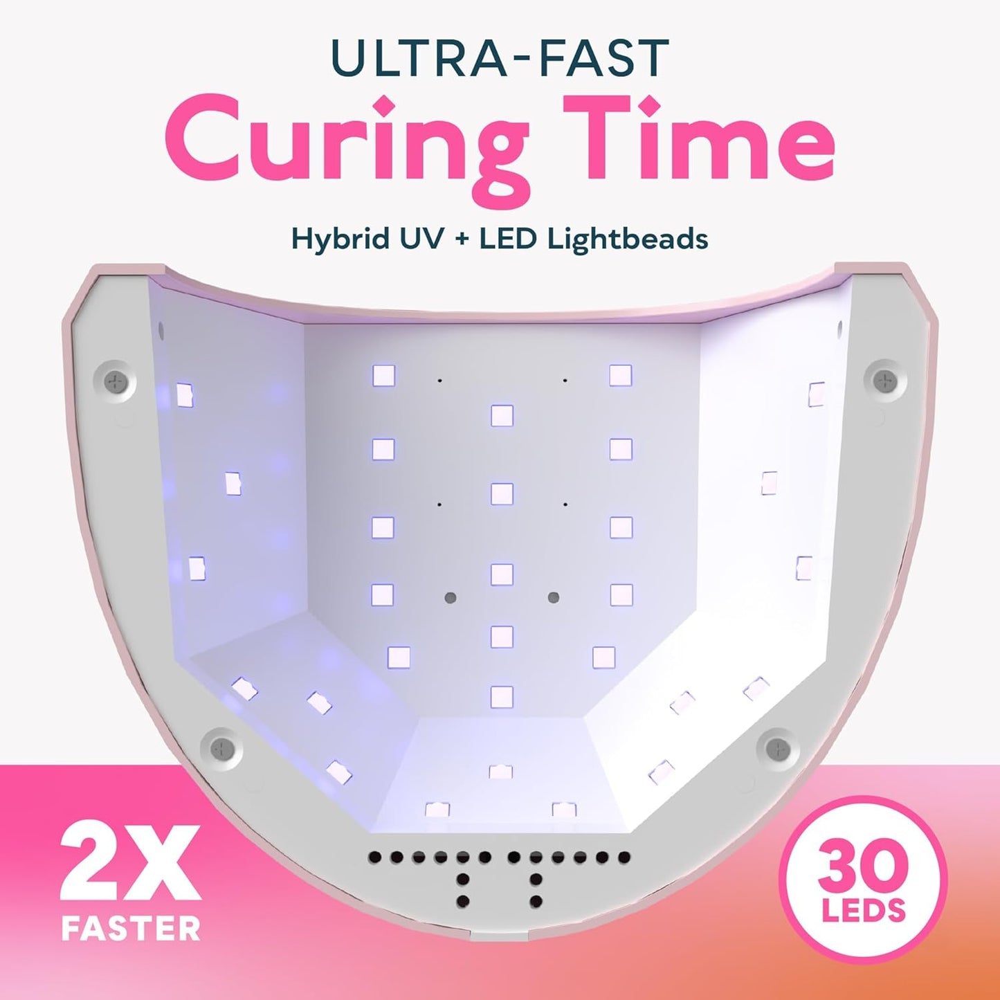 HOM UV Nail Lamp, 48W Professional Gel Nail Dryer with 4 Timer Settings & LCD Display, Portable for Home Salon Use