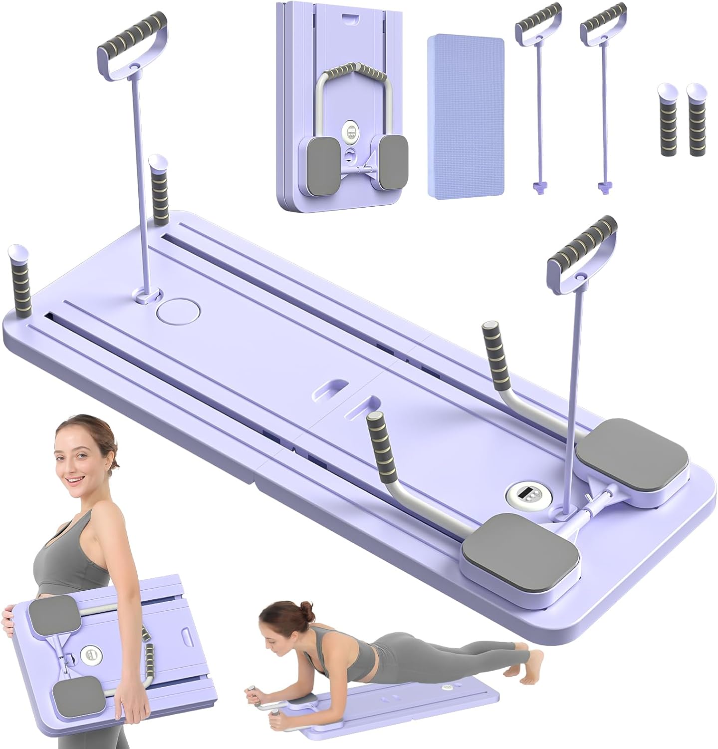 HOM Pilates Reformer Machine, 5 Resistance Levels with Jumpboard, Home Gym Equipment for Full-Body Workout