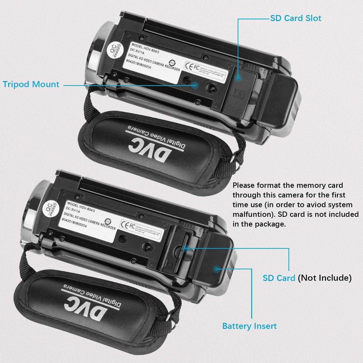 HOM 3K Camcorder with 18x Zoom & Dual Batteries – External Mic Support for Weddings/Sports Recording