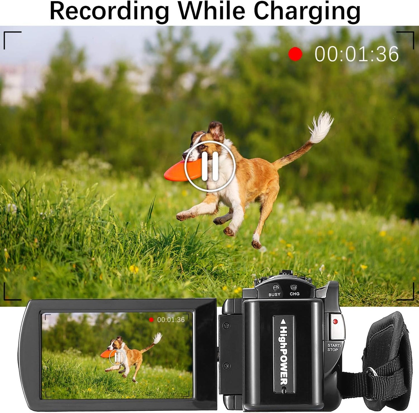 HOM 3K Camcorder with 18x Zoom & Dual Batteries – External Mic Support for Weddings/Sports Recording
