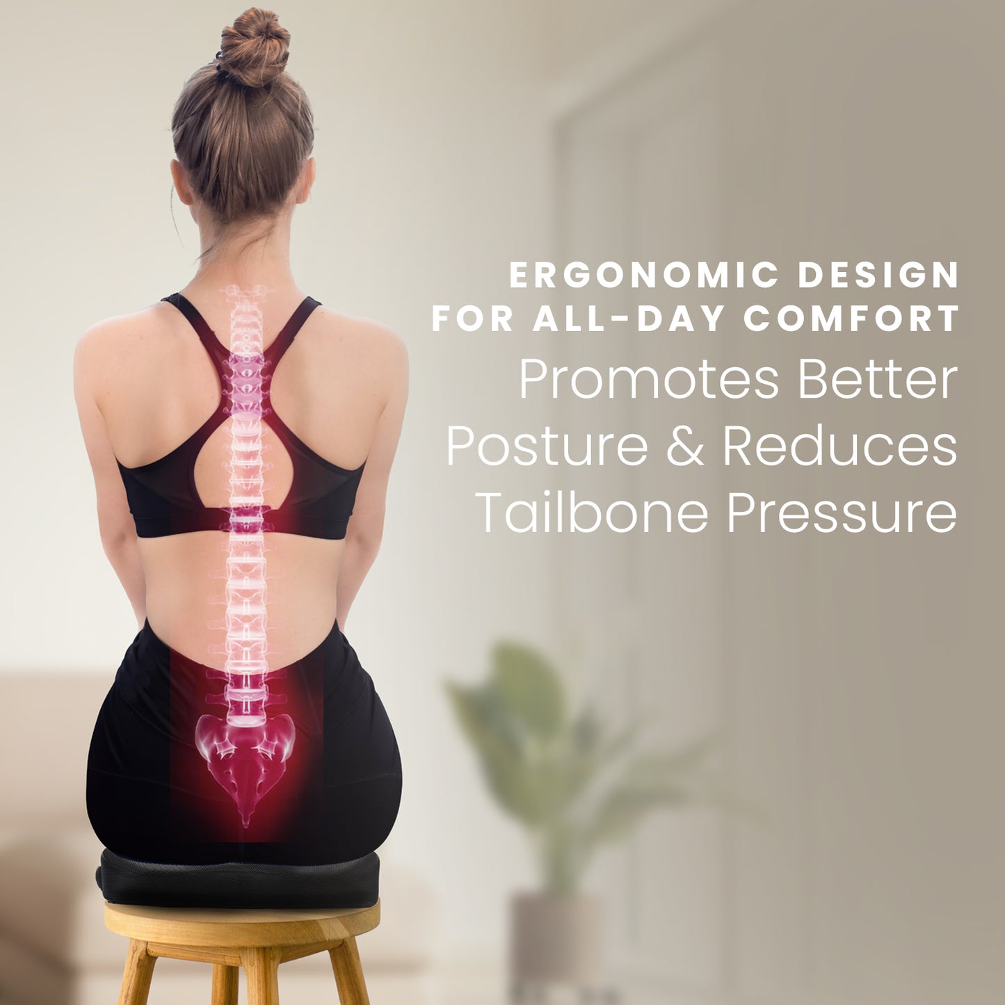 HOM Cooling Gel Memory Foam Seat Cushion - Ergonomic Chair Cushion with Cooling Gel Technology for Back Pain Relief & Ultimate Comfort