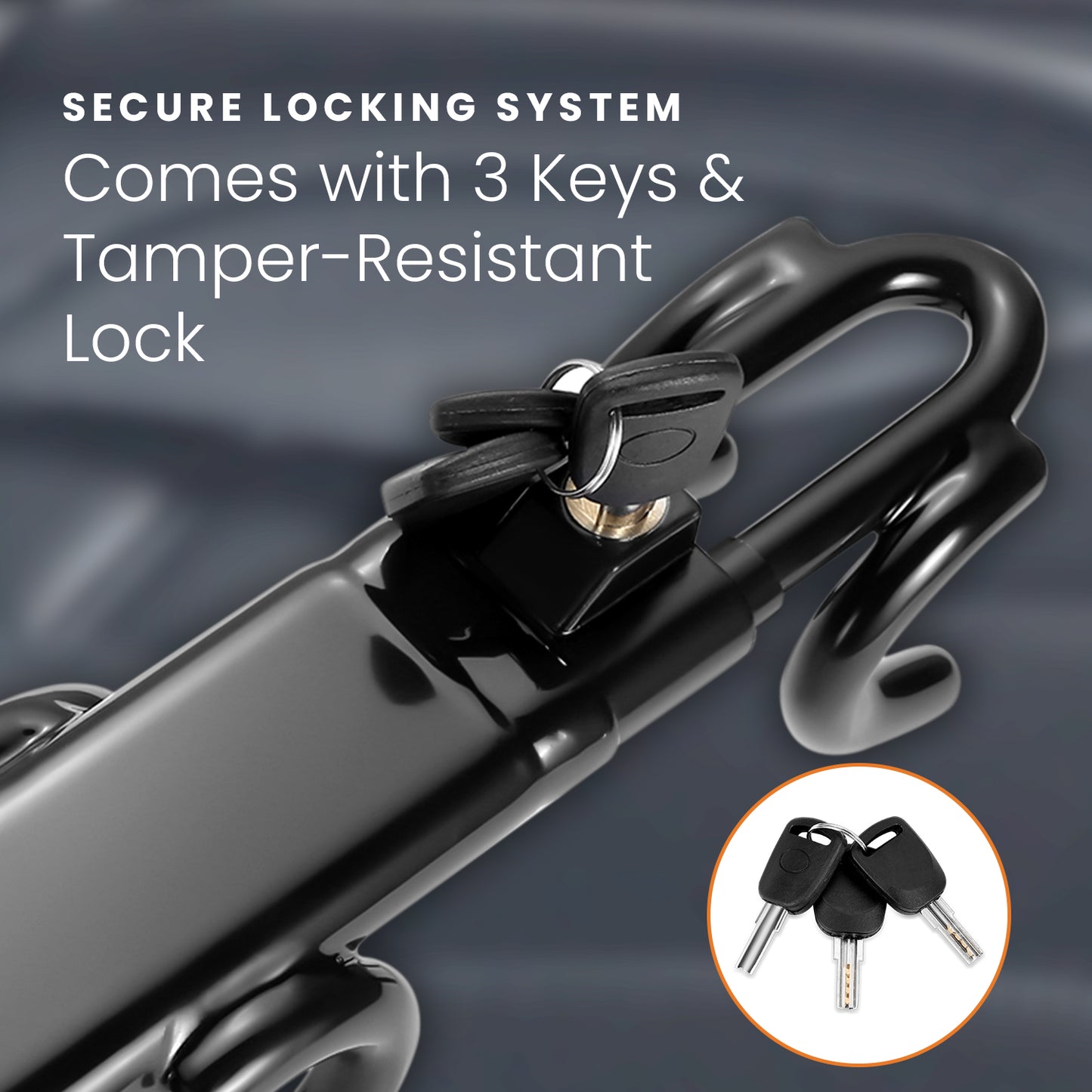 HOM Steering Wheel Lock - Anti-Theft Device for Car Steering Wheel - Retractable Steering Wheel Lock for Cars - Fits Most Vehicles