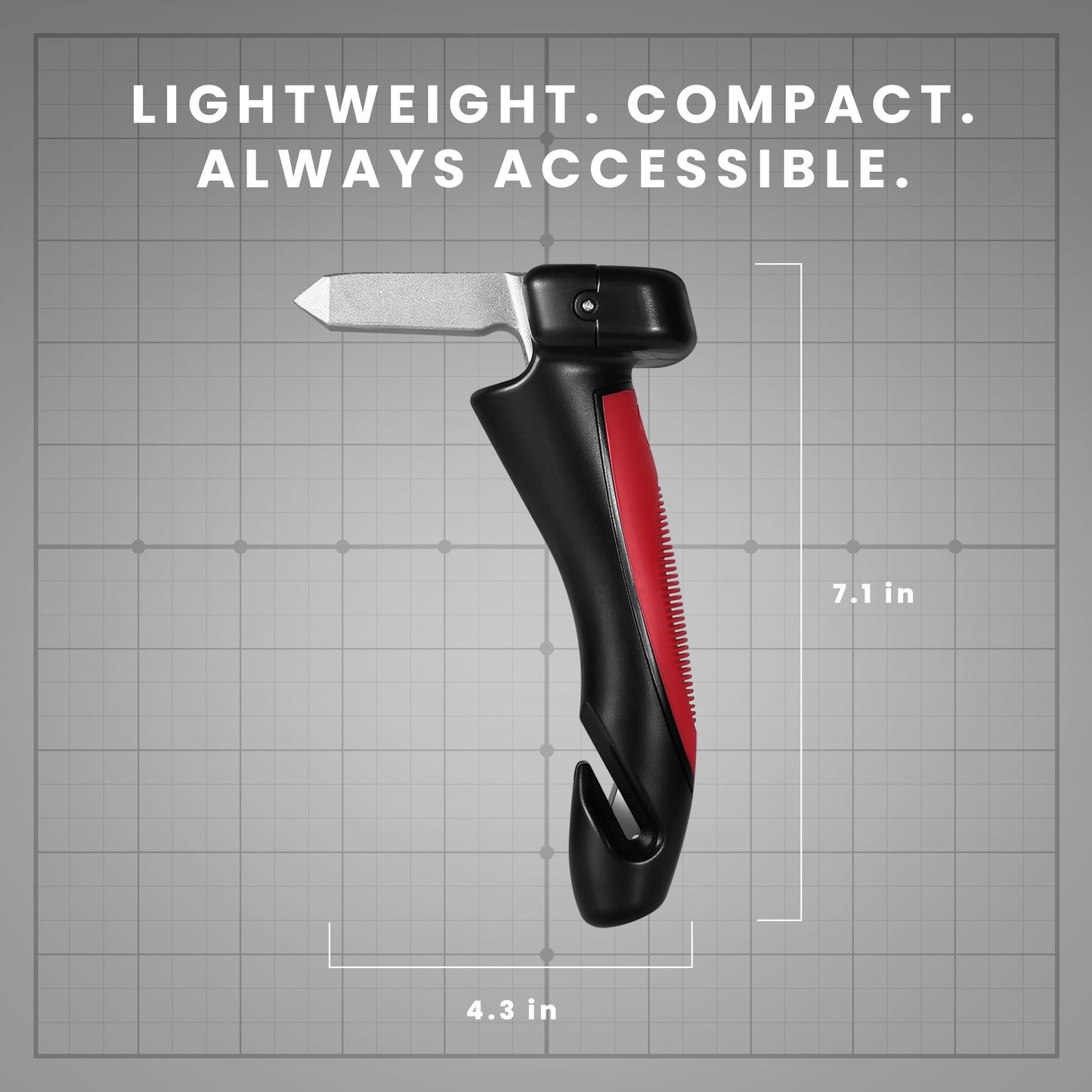 HOM Car Door Handle for Elderly - Multifunction Car Door Grabbers for Seniors with Window Breaker, Seatbelt Cutter & Built-in Flashlight - Must-Have Car Accessories for Seniors & Handicapped (2-pack)