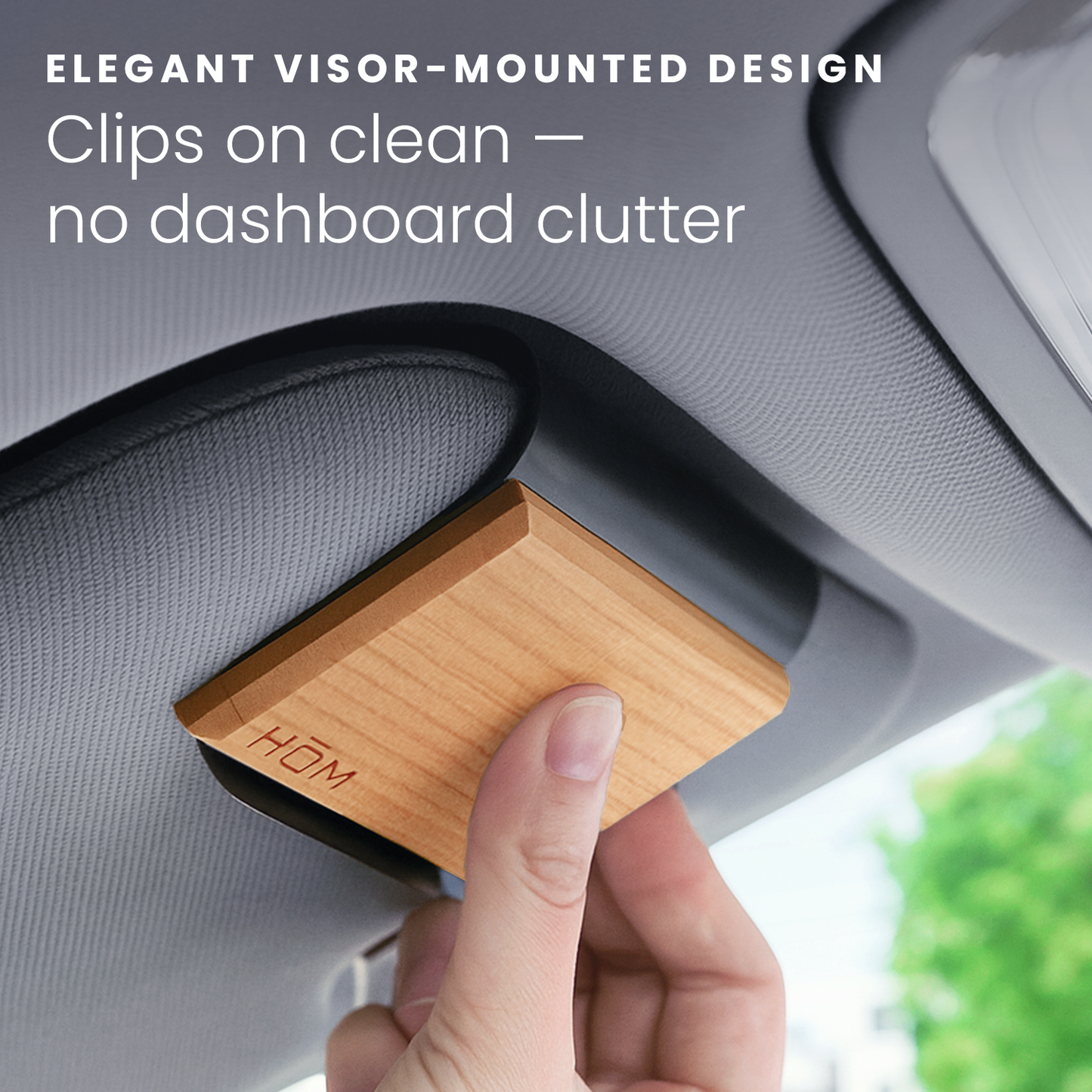 HOM Wood Car Air Freshener - Car Air Freshener for Car Sun Visor - Odor Eliminator for Strong Odor Inside Vehicle Cabin - Made of Cherrywood and Natural Essential Oils (3-pack)