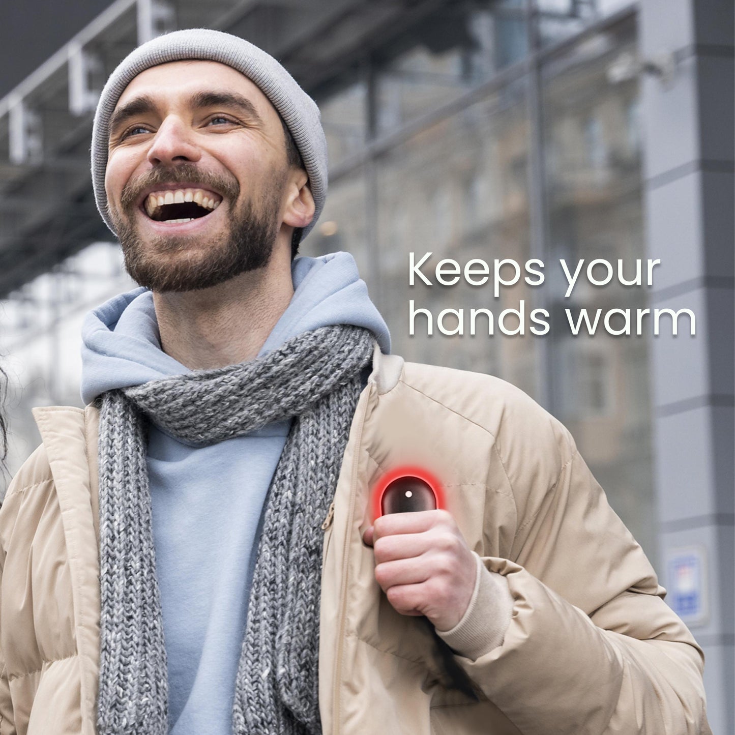 HOM 2-in-1 Rechargeable Hand Warmer & Powerbank - Ultra-Fast Heating with 5200 mAh Capacity - Up to 5 Hours of Continuous Use