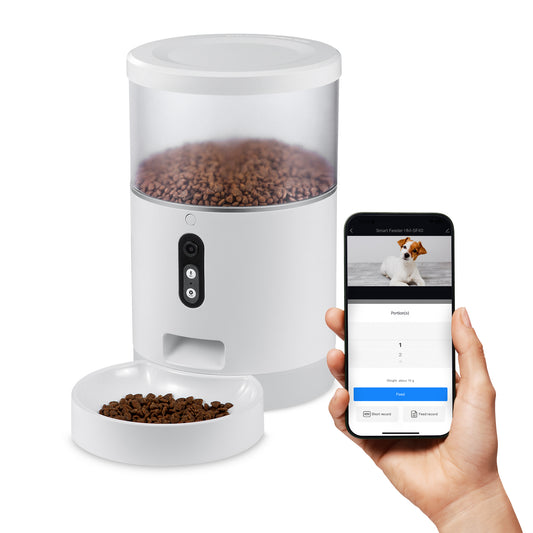 HOM Smart Pet Feeder - Automatic Cat Feeder & Dog Feeder with Portion Control & Programmable Feeding Time (4L)