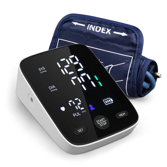 HOM Digital Blood Pressure Monitor - Portable Digital Upper Arm Blood Pressure Monitor with Double Memory Function