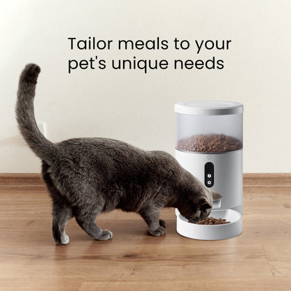 HOM Smart Pet Feeder - Automatic Cat Feeder & Dog Feeder with Portion Control & Programmable Feeding Time (4L)