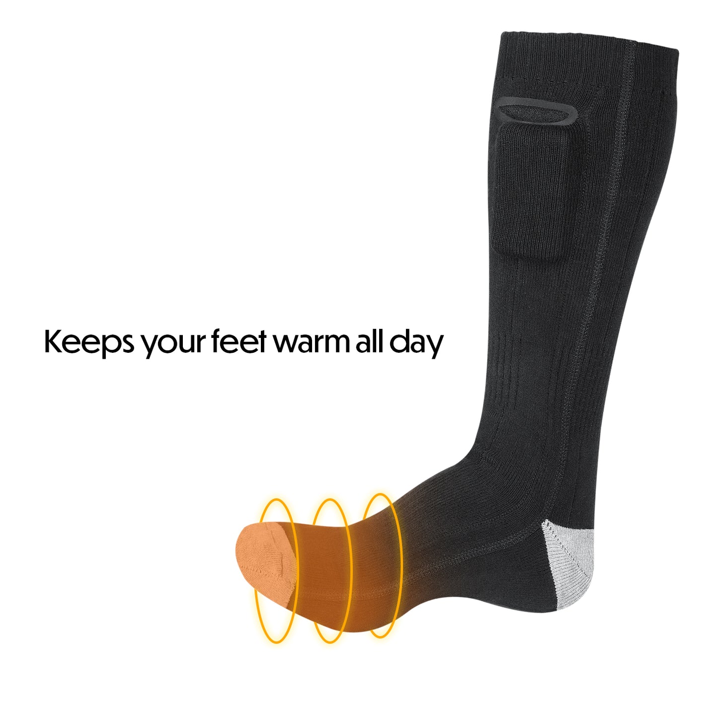 HOM Heated Socks with Rechargeable Electric Battery for Men & Women - Perfect Winter Gift Foot Warmer for Skiing, Fishing, Camping & Outdoor Use