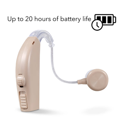 HOM Superior Hearing Aids for Seniors - Comfortable Rechargeable Behind the Ear Hearing Devices with Advanced Noise Reduction