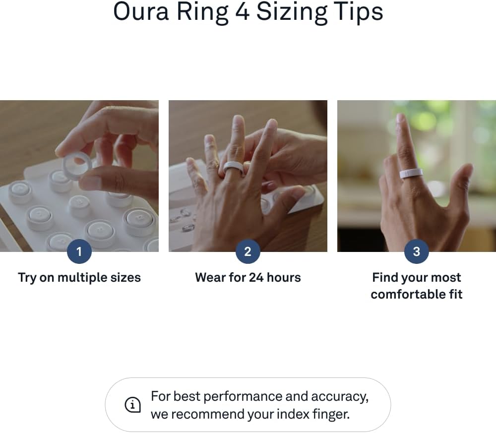 HOM Smart Wellness Ring (Oura Ring Style) | Advanced Sleep, Activity & Recovery Tracker | Heart Rate, Temperature Monitoring | Water Resistant | Fitness & Health Companion