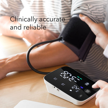 HOM Digital Blood Pressure Monitor - Portable Digital Upper Arm Blood Pressure Monitor with Double Memory Function