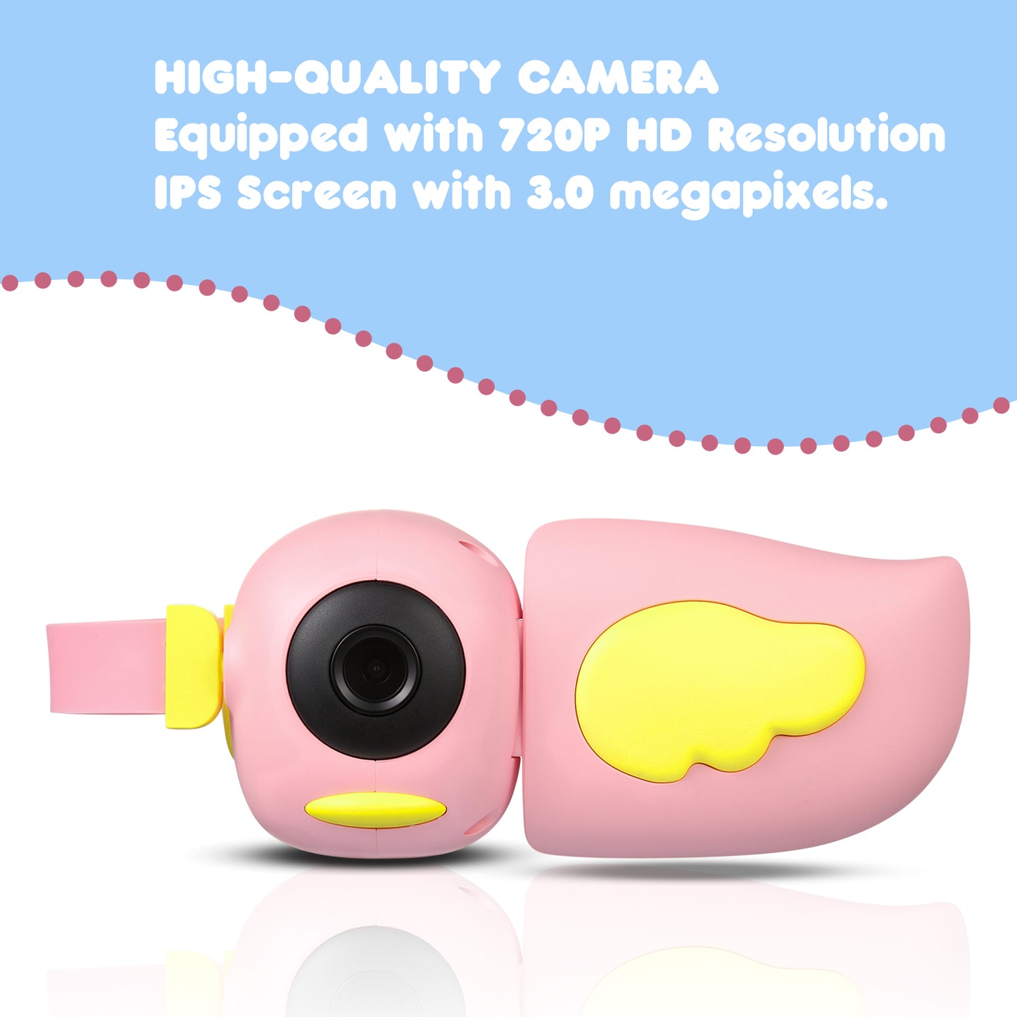 HOM 720P HD Kids Video Camera / Camcorder with 2.0” Color Display Screen - 32GB microSD Card Included (Pink)