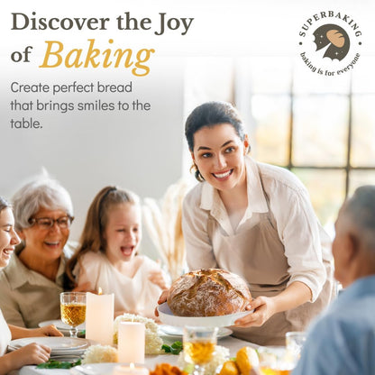 HOM Sourdough Starter Kit, Organic Dehydrated Culture with Guidebook, Baking Tools for Homemade Bread, Vegan & Non-GMO
