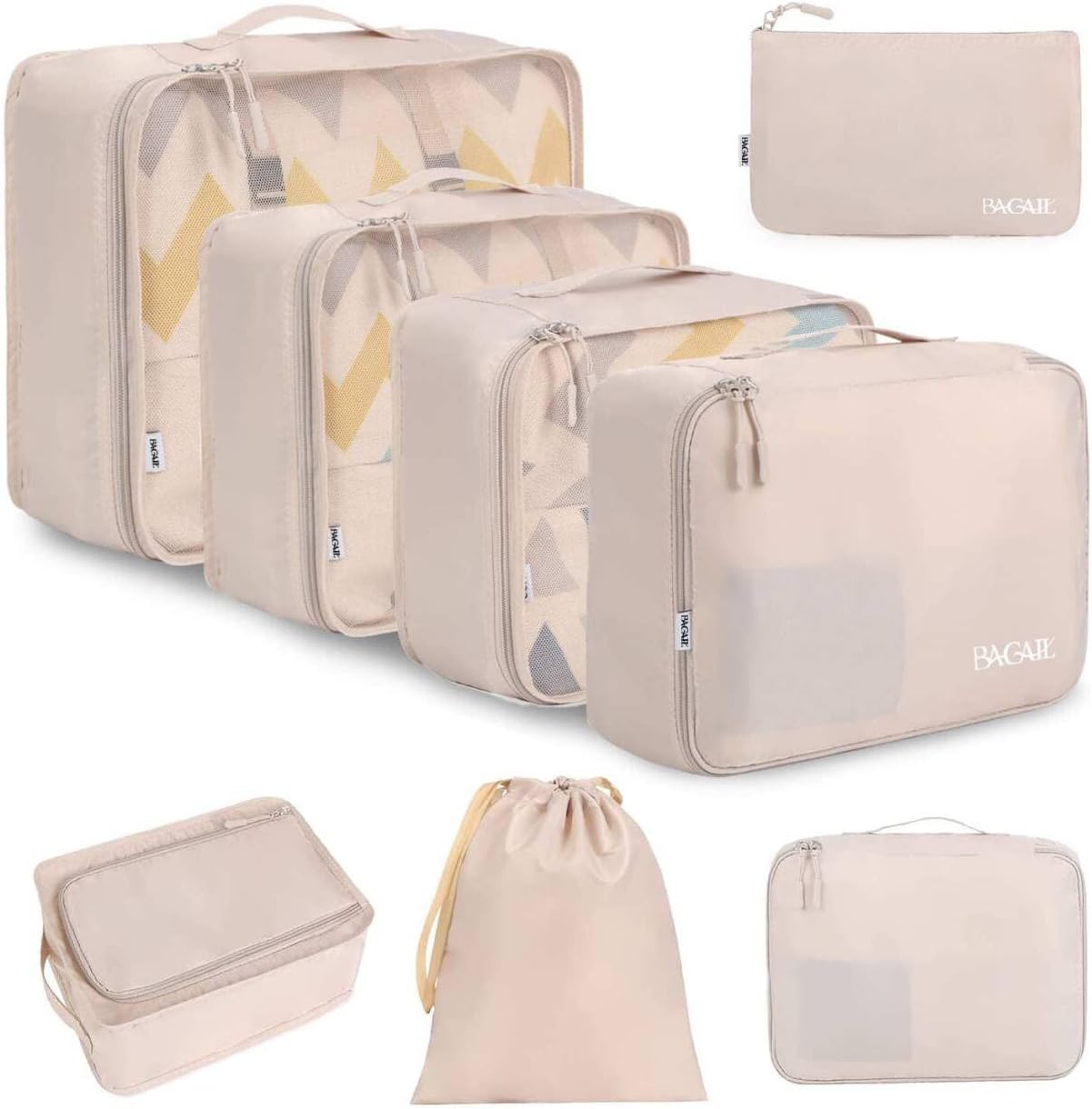HOM 8-Piece Packing Cubes Set for Travel | Luggage Organizers with Mes ...