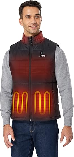 HOM Heated Vest for Men & Women, 3 Heat Settings Rechargeable Battery, Lightweight Thermal Jacket for Outdoor Sports