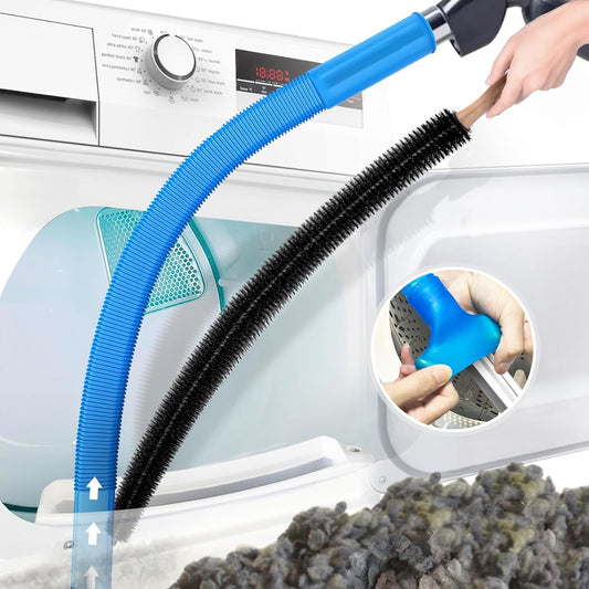 HOM Professional Dryer Vent Cleaning Kit | Flexible 8-Foot Lint Brush with Extension Rods | Complete Cleaning Tool Set for Dryer Ducts & Vents | Improves Efficiency & Reduces Fire Risk
