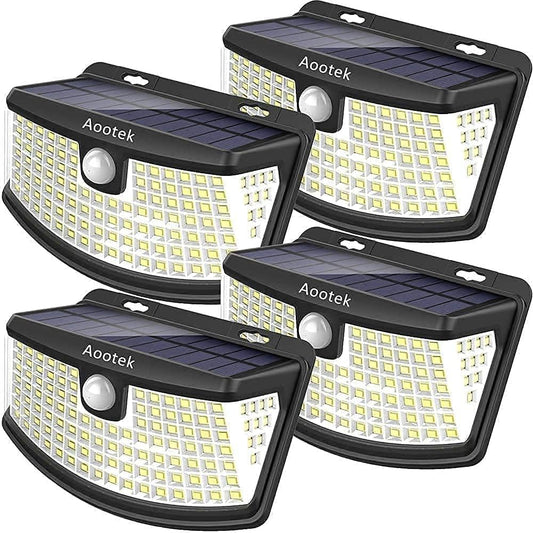 HOM Solar Lights Outdoor, 200LM Waterproof Solar Garden Lights with 3 Modes & Auto On/Off, Wireless Solar-Powered Path Lights for Yard/Driveway