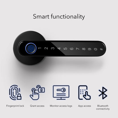 HOM Smart Door Lock - Keyless Entry, App Control, Fingerprint Door Lock, Digital Door Lock with Keypad for Enhanced Security