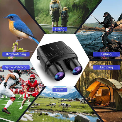 HOM Digital Night Vision Binoculars with 1000ft IR – 1080p Recording for Hunting/Surveillance