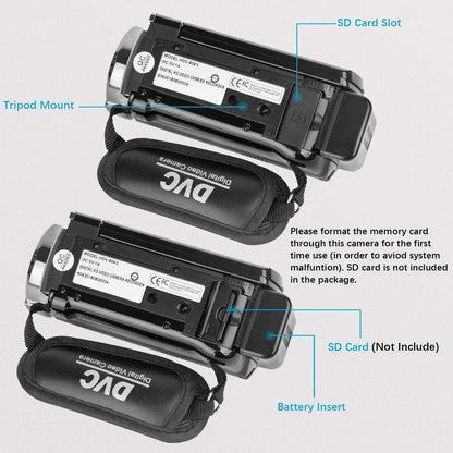 HOM 3K Camcorder with 18x Zoom & Dual Batteries – External Mic Support for Weddings/Sports Recording