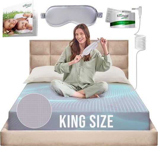 HOM Grounding Sheets, Conductive Silver Thread Queen Size, Earthing Bed Sheet for Better Sleep & Recovery