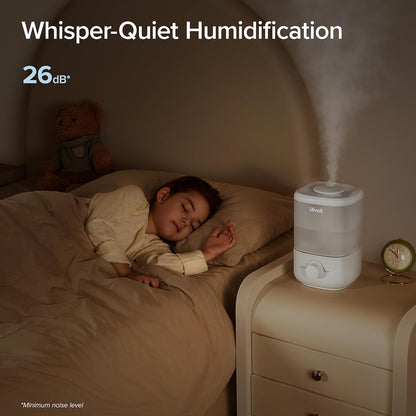 HOM Ultrasonic Cool Mist Humidifier for Bedroom | Quiet Operation with Auto Shut-Off | 2.5L Large Capacity for up to 30 Hours | Night Light & BPA-Free | Ideal for Home, Nursery, Office