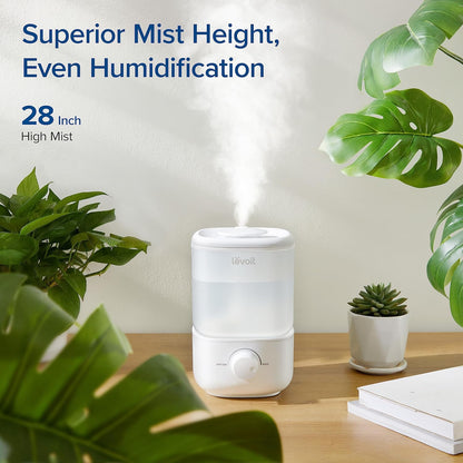 HOM Ultrasonic Cool Mist Humidifier for Bedroom | Quiet Operation with Auto Shut-Off | 2.5L Large Capacity for up to 30 Hours | Night Light & BPA-Free | Ideal for Home, Nursery, Office