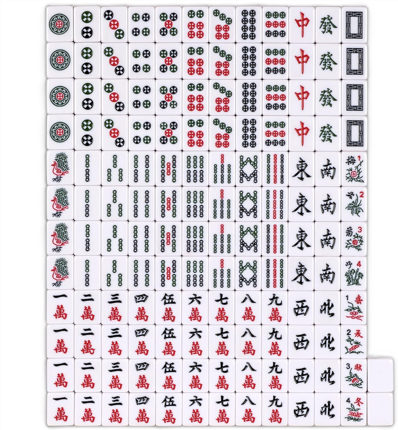 HOM Complete American Mahjong Tile Set | Includes 166 Tiles, Racks, Dice, Wind Indicator | Durable Acrylic Tiles with Clear Engraving & Carrying Case | Official NMJL Card Compatible