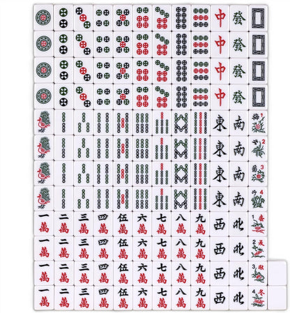 HOM Complete American Mahjong Tile Set | Includes 166 Tiles, Racks, Dice, Wind Indicator | Durable Acrylic Tiles with Clear Engraving & Carrying Case | Official NMJL Card Compatible