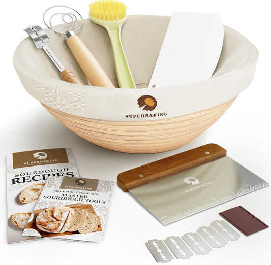 HOM Sourdough Starter Kit, Organic Dehydrated Culture with Guidebook, Baking Tools for Homemade Bread, Vegan & Non-GMO