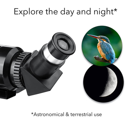 HOM Astronomical Telescope - 360° Rotational Telescope with Multiple Eyepieces - Up to 150X magnification (Black/White)