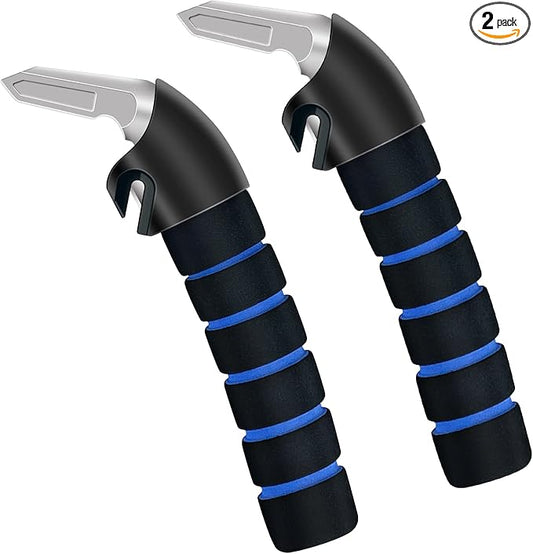 HOM 2-Pack Assisted Car Door Handle - Multifunctional Support Handle for Elderly and Handicapped in Blue Alloy Steel