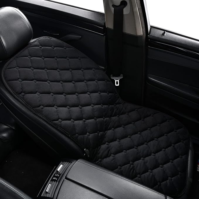 HOM Premium Full Back and Seat Cushion - Luxurious Soft Velour Cover for Enhanced Comfort and Elegance in Black