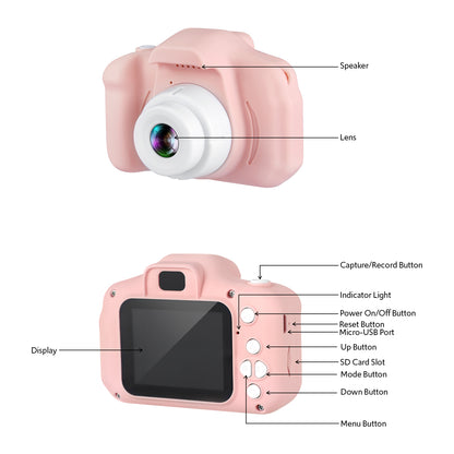 HOM Kids Camera - 1080p Digital Camera for Kids with Soft Silicone Body & Hand Strap - 32GB SD Card Included