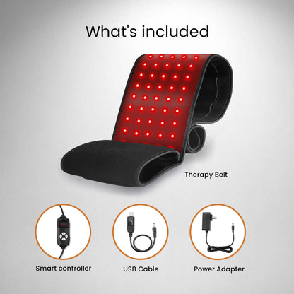 HOM Red Light Therapy Belt - 660 nm Red LED Light + 850 nm Near-Infrared Light Therapy - Wearable Red Light Therapy for Body, Neck & Shoulder Massager for Muscle Recovery & Reduced Joint Inflammation