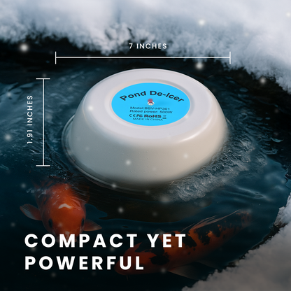 HOM Water Heater for Aquarium - 500W Aquarium Heater for Fish Tanks Up to 50 Gal - Floating Pond Deicer with 10ft Power Cable & Built-in Thermostat