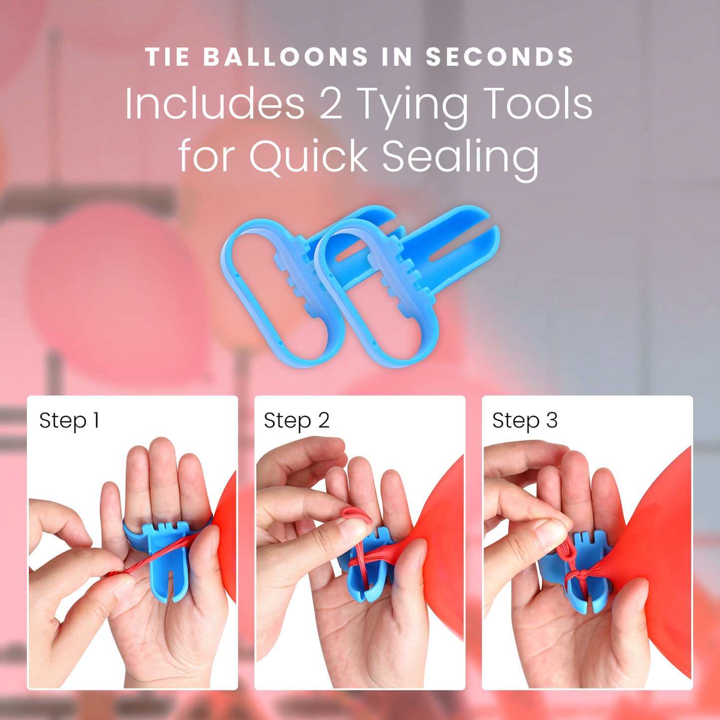 HOM Balloon Pump - Dual Nozzle Electric Balloon Pump - Dual Modes & Nozzle Tips for Small & Large Balloons - for Latex & Foil Birthday Decorations - NOT for Long Balloons & Inflatables