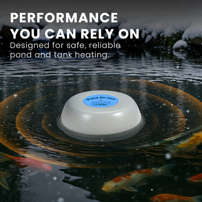 HOM Water Heater for Aquarium - 500W Aquarium Heater for Fish Tanks Up to 50 Gal - Floating Pond Deicer with 10ft Power Cable & Built-in Thermostat