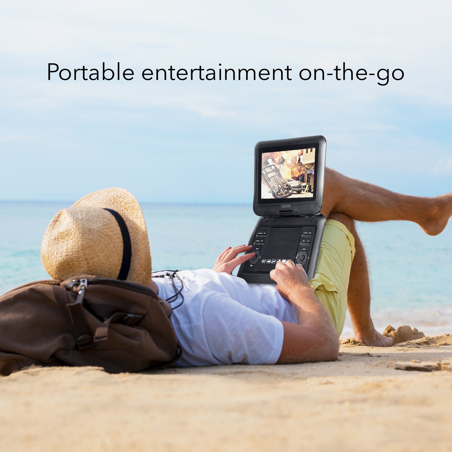 HOM Portable DVD Player with 10.1-inch LCD Screen - DVD & CD Player with SD Card & USB Support